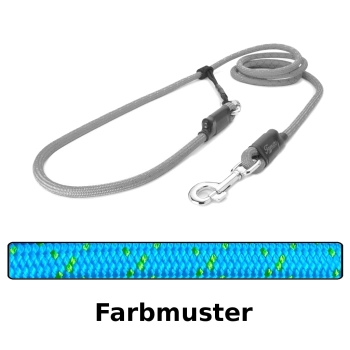 EASYLONG Hundeleine - L - 3m - blau mit grünen Stichen